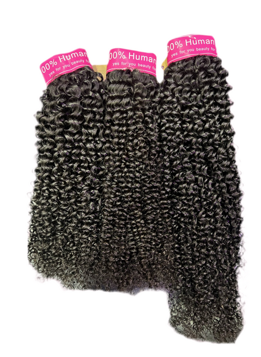Kinky Curly Human Hair Bundles 18” 20” 24”