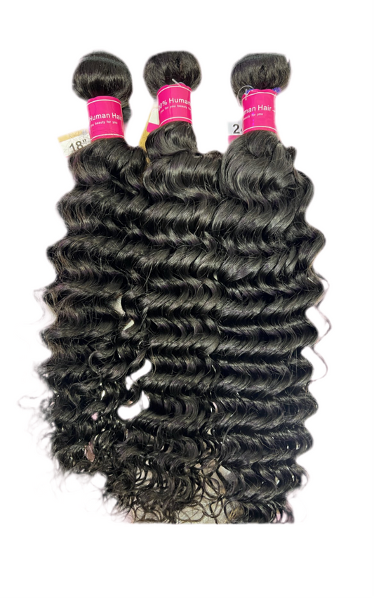 Deep Wave Human Hair Extensions 18” 20” 24”